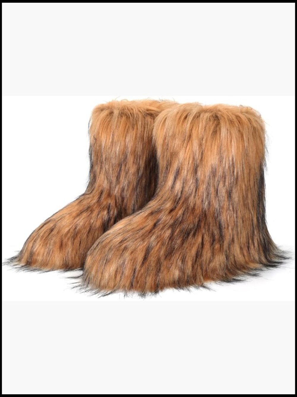 Faux Fur Snow Boots Warm Fuzzy Mid-Calf Boots Outdoor Comfortable Winter Shoes